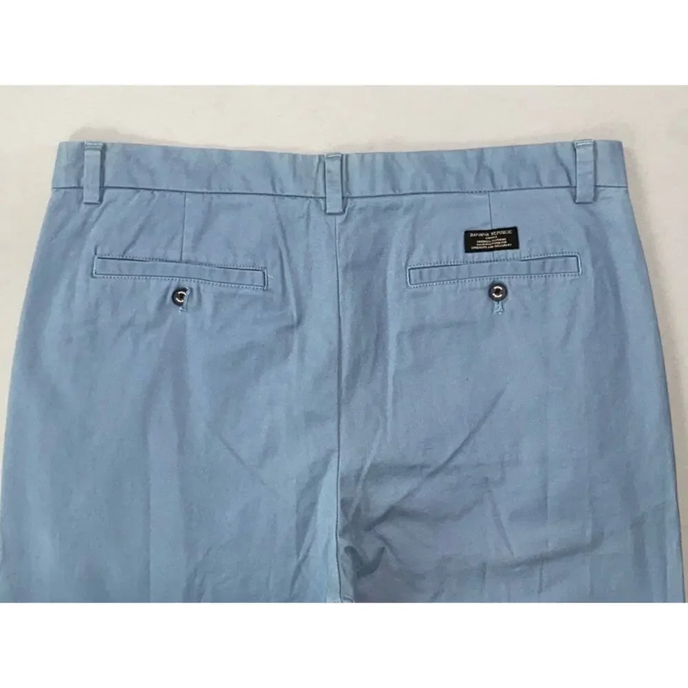 Banana Republic 'Aiden Chino' Flat Front Stretch Cotton Pants. Powder Blue 36X34